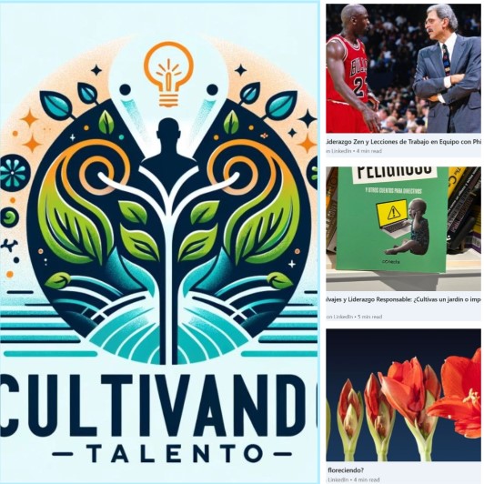 Cultivating Talent logo, a human figure formed by green leaves, alongside chapter covers