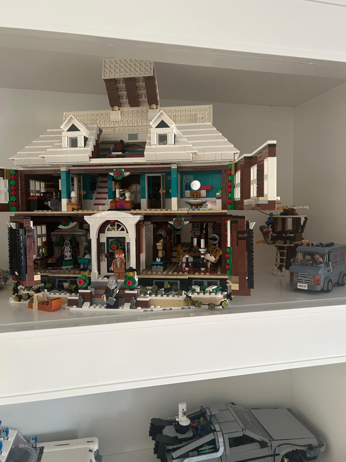 LEGO model of the Home Alone house opened up to show its interior rooms